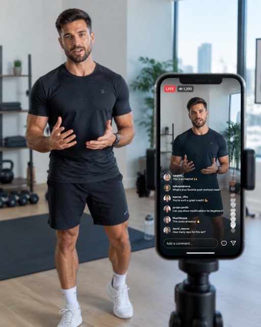 Coach presenting an Instagram Live to 1,200 viewers